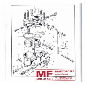 SPLITTEGNING: Karburator Zenith 24T til Ferguson26 og 31 op til motor-nr. SC93794E