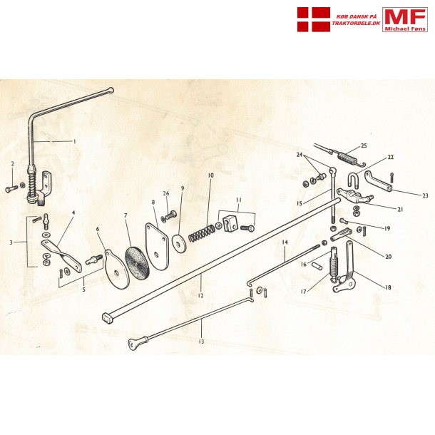 Regulator- og gas-system, enkeltdele splittegning