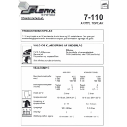 Maleanvisning samt Datablade til mit 2-komp. topmalings-system.