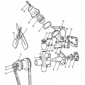 Vandpumpe+tilbehr. Dexta/Super-Dexta diesel