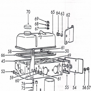 Topstykke+tilbehr, Fordson Dexta diesel