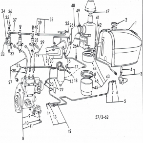 Split-tegning, Dexta Dieselsystem. Wacuum-reguleret.