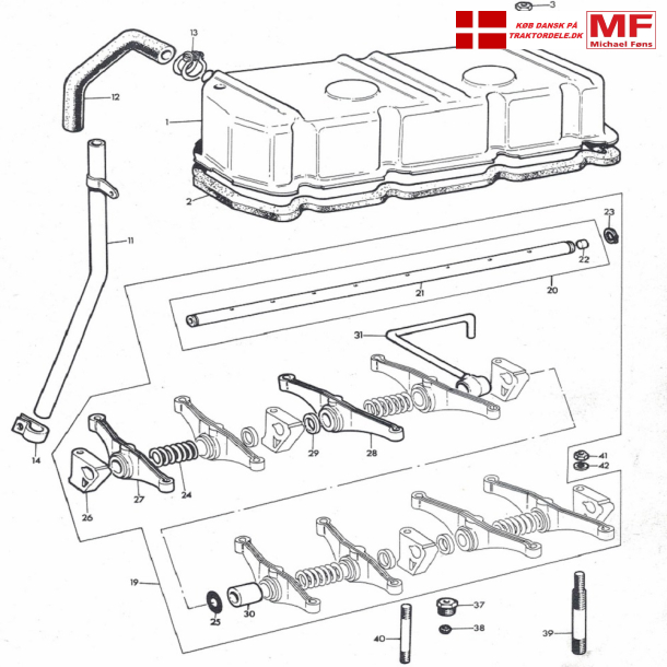 MF65 og MF165 MKI vippetj+dksel+enkeltdele
