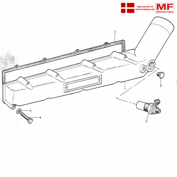MF65 MKII og MF165 MKI indsugningsmanifold+enkeltdele