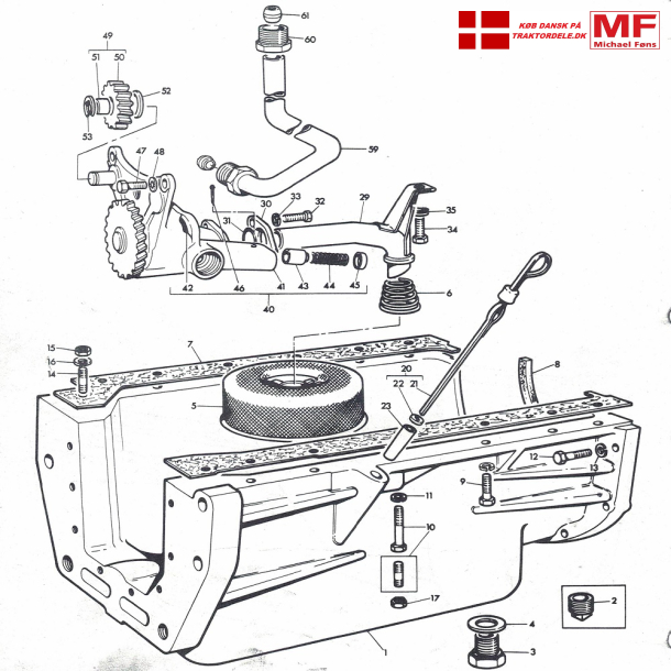 MF65/Mark2 og MF165/Mark1: Bundkar+propper+pakninger+tilbehr