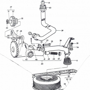 MF65/Mark2 og MF165/Mark1: Oliepumpe+r�r, Perkins AD4.203