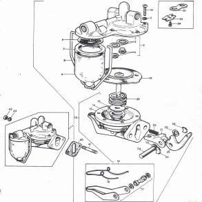 MF165 fdepumpe med glas+enkeltdele+tilbehr