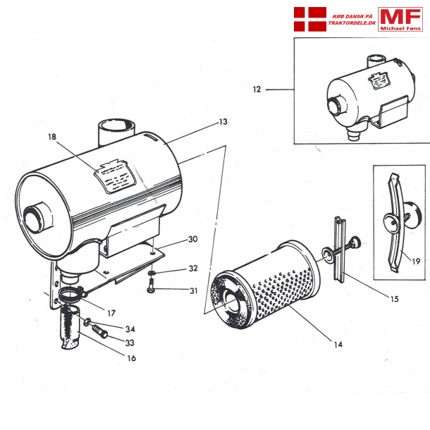 MF165 trluftfilter+enkeltdele+tilbehr