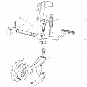 MF135, differentialsprre+pedal+klo+enkeltdele
