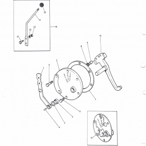 MF135-178; Venstre sidedksel+hndtag+pakdse+bolte