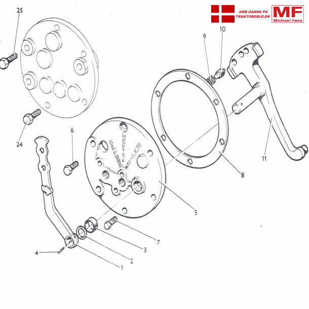 MF135-178MP-modeller; Venstre sidedksel+tilbehr+bolte