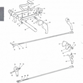 MF135 bremsepedaler+stnger+tilbehr