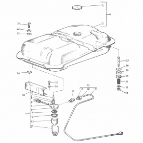 MF135Benzin, tank+hane+rr+beslag
