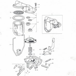 MF35/3 og MF135diesel, fdepumpe med glas+tilbehr