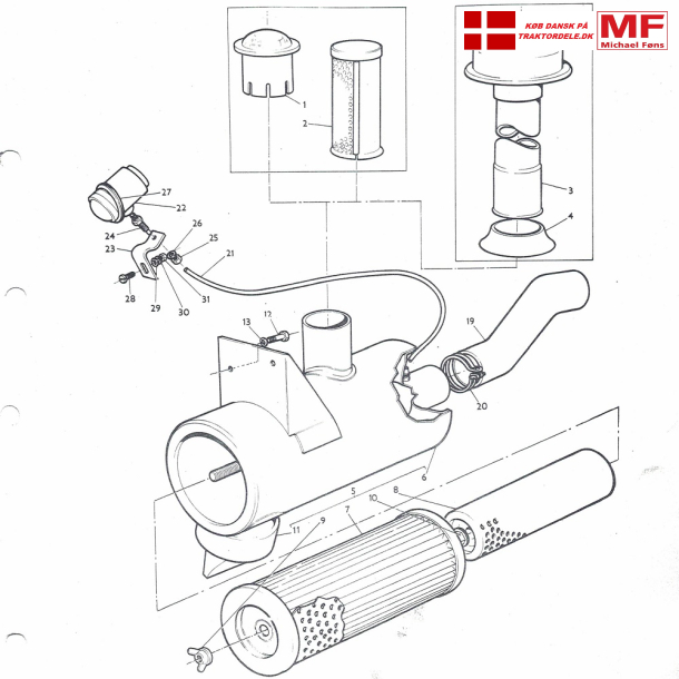 MF135, trluft-filter+tilbehr