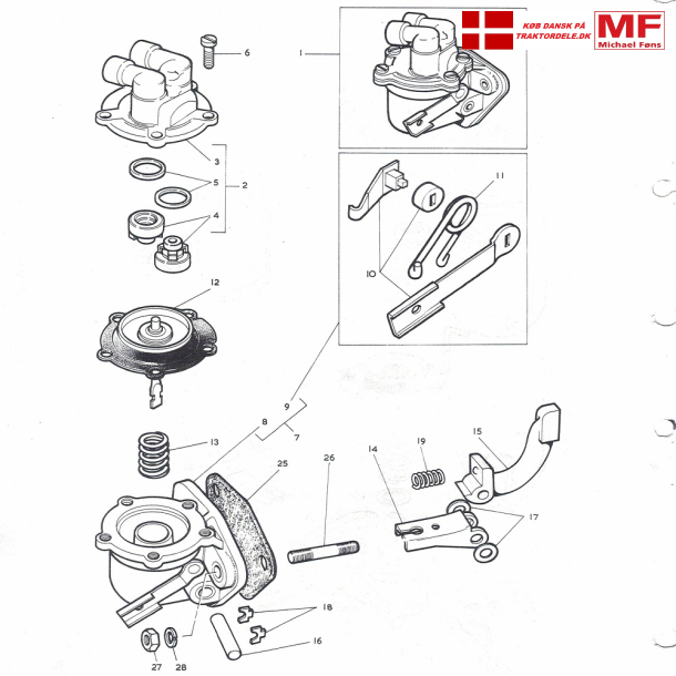 MF135, fdepumpe uden glas