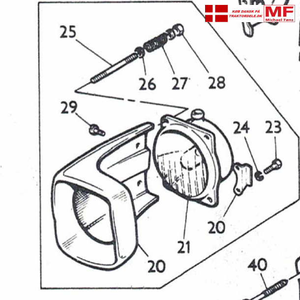 MF135/165/175/178, aluhus-forlygter+tilbehr+prer