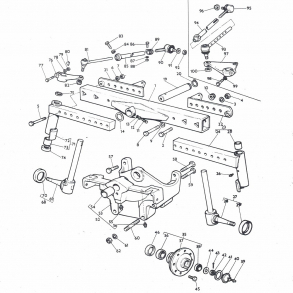 MF135 ny model lige forbro: Spindler+lejer+nav+konsol+styrekugler etc.