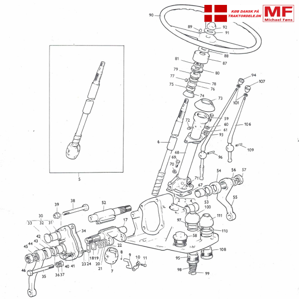 MF35-MF135 styrehus+rat+rataksel+tilbehr