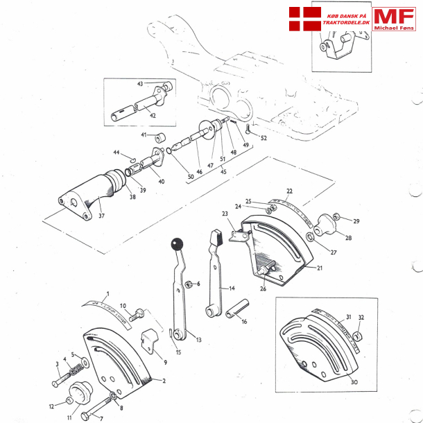 MF135-MF165-MF175-MF178; liftbetjening+kvadrant+tilbehr