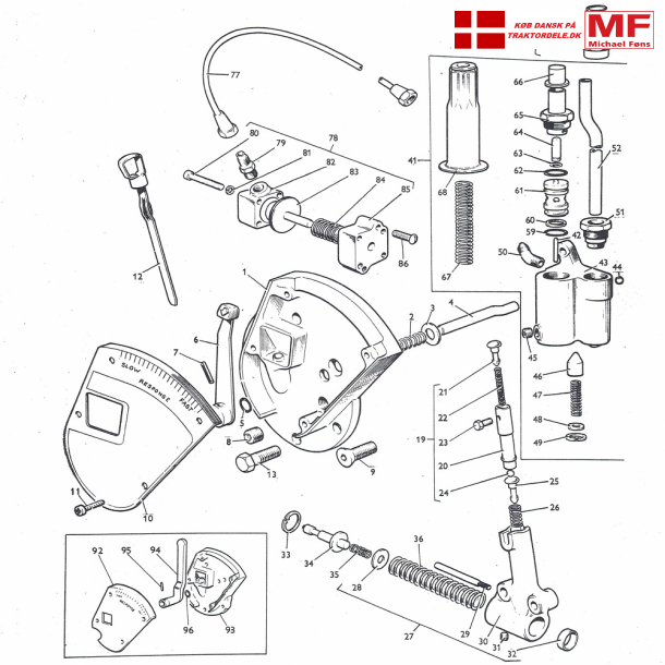 MF135-MF165-MF175-MF178; snkehastighed+Belastningskontrol+enkeltdele