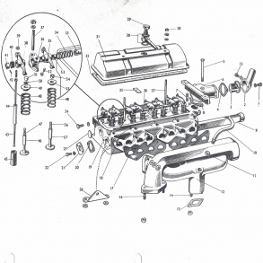 Standard Benzin 87mm boring: Topstykke+ Manifold+ tilbehr