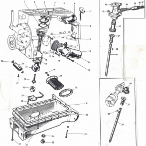 Split-tegning, bundkar+filter+sokkel