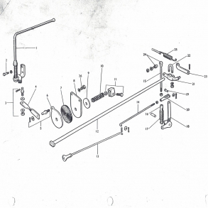 MF35Benzin: Gashndtag+regulatorstnger+enkeltdele.