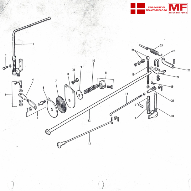 MF35Benzin: Gashndtag+regulatorstnger+enkeltdele.