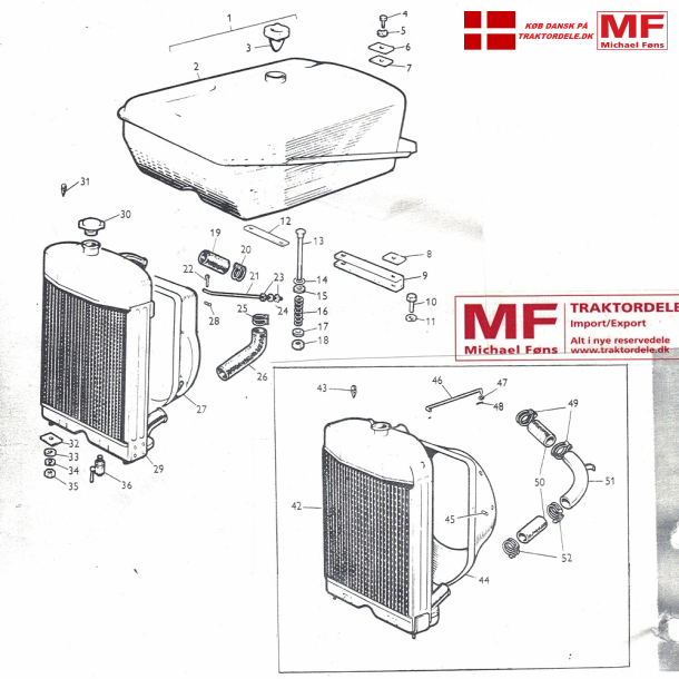 MF35Benzin og diesel: Kler+slanger+skjold+tilbehr.