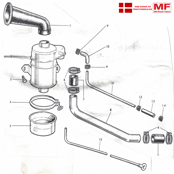 Luftfilter+indsugningsrr+tilbehr, Ferguson og  MF35B