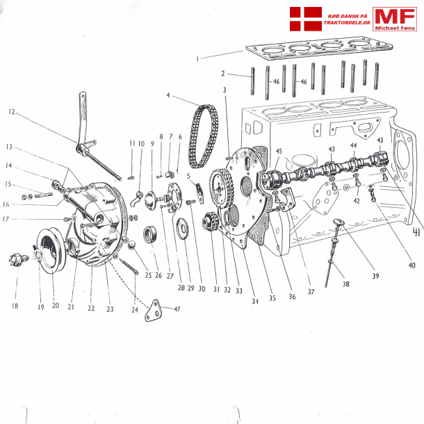 Forvrk+timing+tandhjul+pakdser+tilbehr, Ferguson og MF35-MF135B