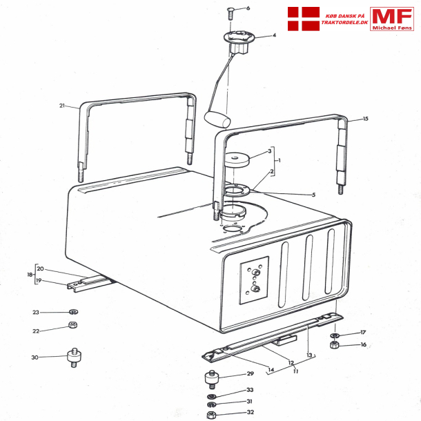 MF175 dieseltank+konsol+mler+tilbehr