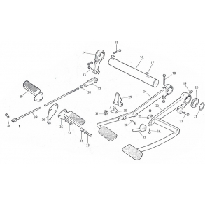 MF65; bremsepedaler, bsninger, aksler og lsdele