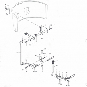 MF65 Multi-Power skiftemekanisme; hndtag, stnger og enkeltdele