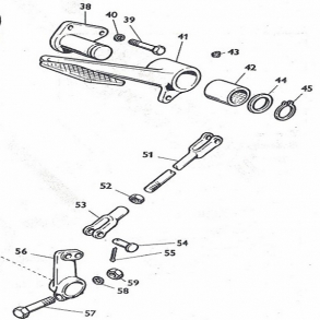 MF65-MF165-MF175-MF178; Koblingspedal, beslag, stnger, lsdele