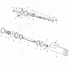 MF65; servocylinder, enkeltdele