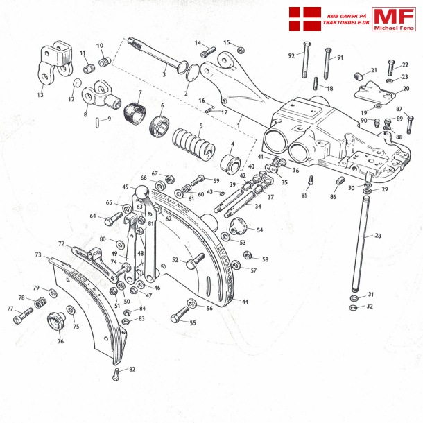 MF35 og MF65; liftdksel, kvadranter, kontrolfjeder, trykrr og lsdele