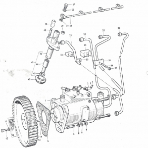 Split-tegning, MF65 dyse-holder, dyse-r�r og l�k-r�r etc.