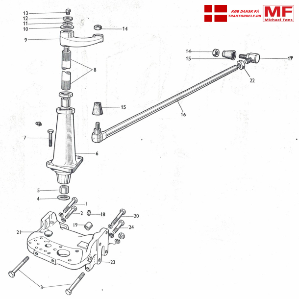 MF65/manuel styring: Forbrokonsol+bsninger+styrekugler+arme etc..