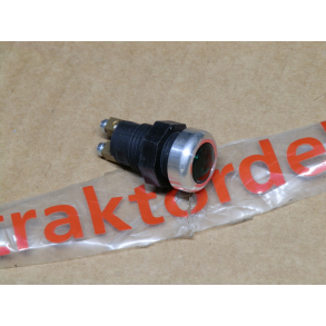 Kontrollampe, grn. Med 12V/2W pre og med alu-ring, til 17mm hul