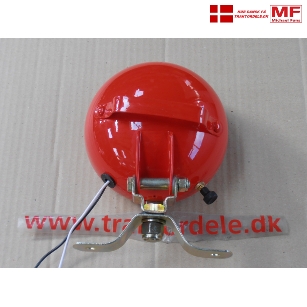 Arbejdslygte med gitter og hndtag, Bosch-kopi i Sortmalet metalhus og med halogenpre isat.