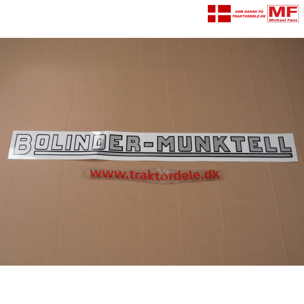 Transfer-label, "BOLINDER-MUNKTELL"  lngde 630mm