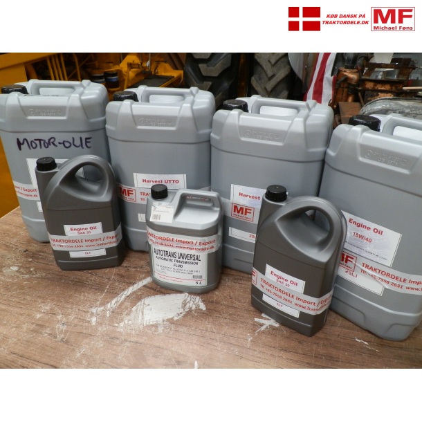 Motorolie, mineralsk 15W/40 i 4 Ltr dunk. Gammeldags additiveret, turbo-diesel godkendt.