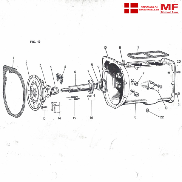 Ferguson koblingshus+kobling+aksler+gearkassehus