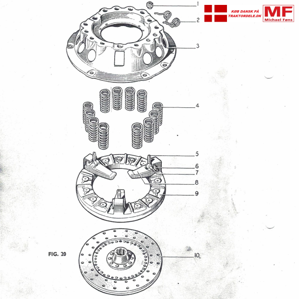 Ferguson kobling+plade+enkeltdele