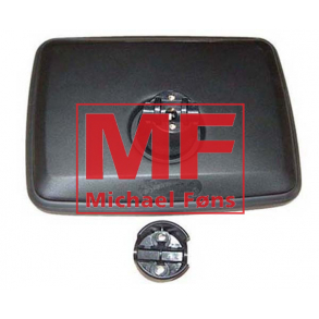 Sidespejl med vid-vinkel-glas. 160x260mm, til montering p rr med 12-20mm