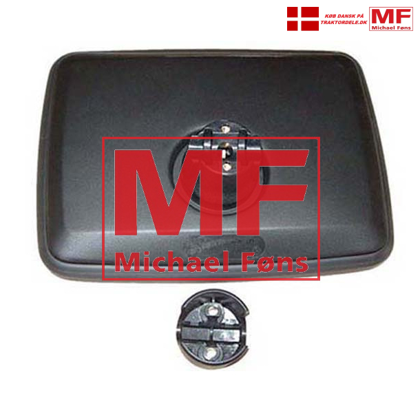 Sidespejl med vid-vinkel-glas. 160x260mm, til montering p rr med 12-20mm